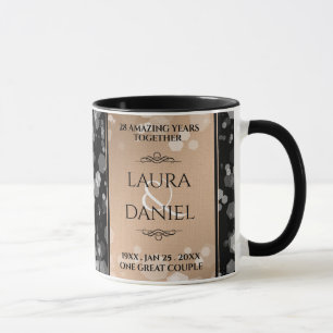 Elegant 28th Linen Wedding Anniversary Celebration Mug