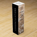 Elegant 28th Linen Wedding Anniversary Celebration Wine Box<br><div class="desc">Add an extra special touch to 28th wedding anniversary celebrations with this commemorative wine gift box! Elegant black serif and sans serif lettering with hexagonal confetti on an off-white linen background add a memorable touch for this special occasion and extraordinary milestone. Customise with the happy couple's names and the years...</div>