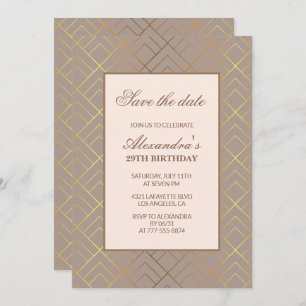 Elegant 29th birthday invitations Save the date 