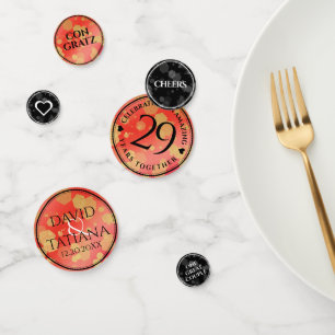 Elegant 29th Garnet Wedding Anniversary Confetti