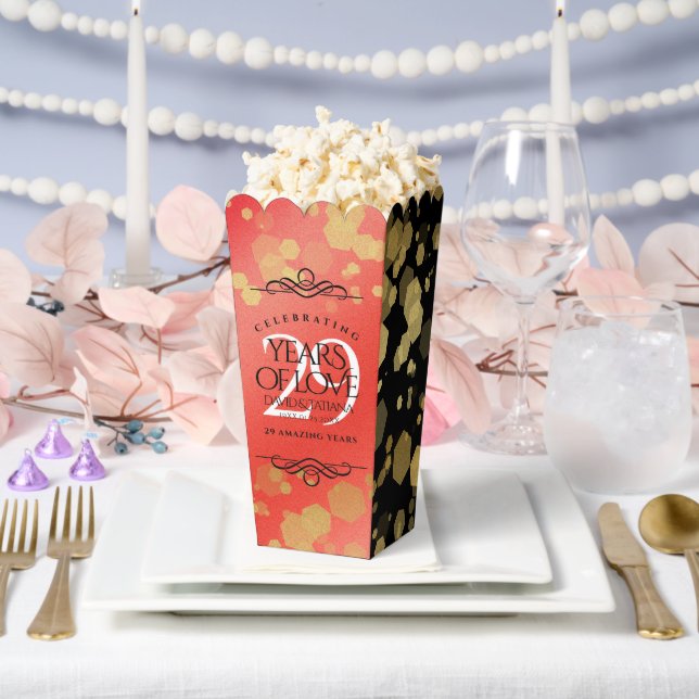 Elegant 29th Garnet Wedding Anniversary Favour Box (Wedding)