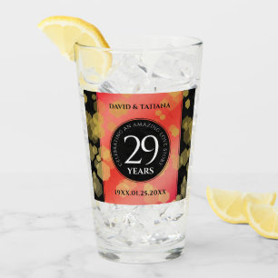 Elegant 29th Garnet Wedding Anniversary Glass