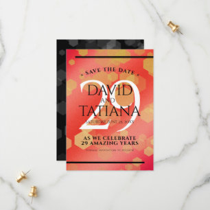 Elegant 29th Garnet Wedding Anniversary Save The Date