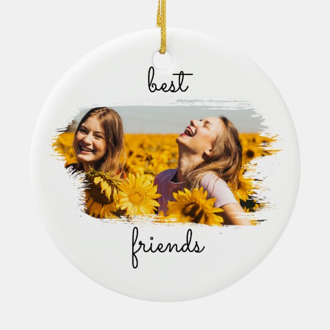 Elegant 2 BFF Best Friends Forever Ceramic Ornament (Back)