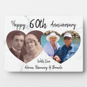 Elegant   2 Heart Photo   Wedding Anniversary Plaque