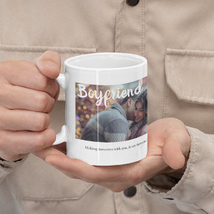 Elegant 2 Photo Boyfriend Large Coffee Mug