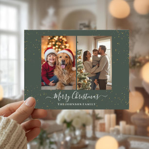 Elegant 2 Photo Christmas Card