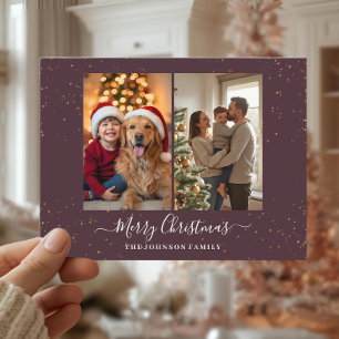 Elegant 2 Photo Christmas Card