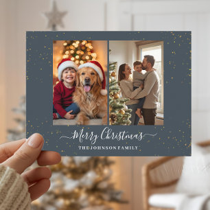 Elegant 2 Photo Christmas Card