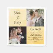 Elegant 2 Photo Simple Couple Fun Facts Wedding 