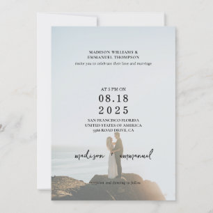 Elegant 2 Photo Vellum Overlay Wedding Invitation