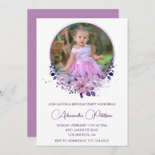 Elegant 2nd birthday invitation Photo Floral Boho
