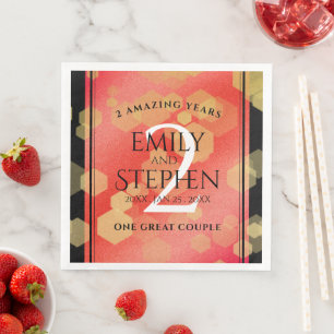 Elegant 2nd Garnet Wedding Anniversary Celebration Napkin