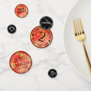 Elegant 2nd Garnet Wedding Anniversary Confetti
