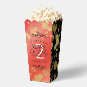 Elegant 2nd Garnet Wedding Anniversary Favour Box