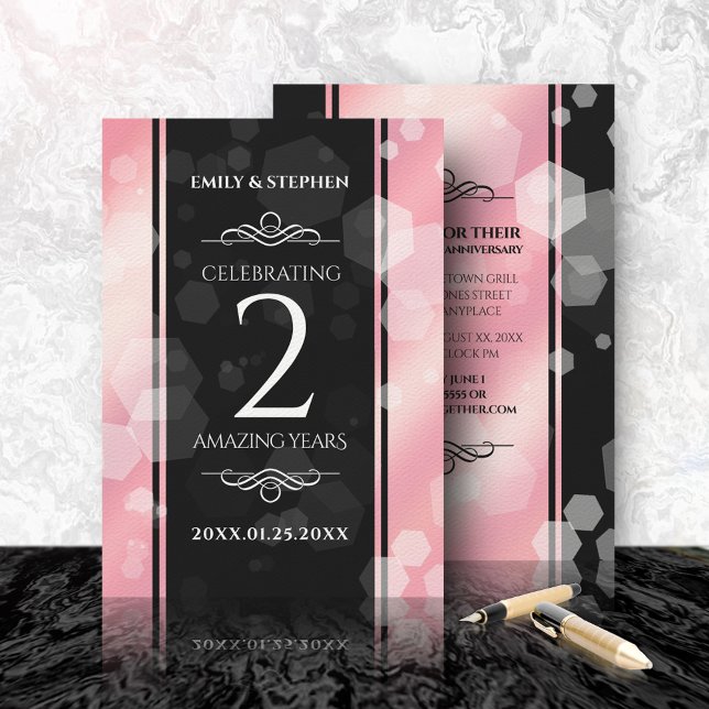 Elegant 2nd Rose Quartz Wedding Anniversary Invitation (Creator Uploaded)