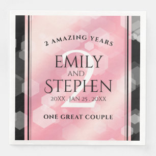 Elegant 2nd Rose Quartz Wedding Anniversary Napkin