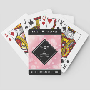 Elegant 2nd Rose Quartz Wedding Anniversary Playing Cards