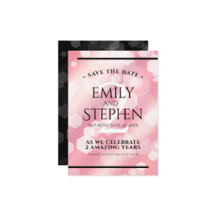 Elegant 2nd Rose Quartz Wedding Anniversary Save The Date