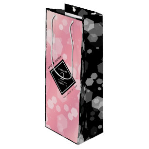 Elegant 2nd Rose Quartz Wedding Anniversary Wine Gift Bag