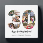 Elegant 30 Number Photo Collage Custom Greeting Plaque<br><div class="desc">Display your favourite pictures into a number collage! Makes a perfect anniversary or birthday present for a loved one.
Photography © Storytree Studios,  Stanford,  CA</div>