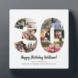 Elegant 30 Number Photo Collage Custom Greeting Plaque<br><div class="desc">Display your favourite pictures into a number collage! Makes a perfect anniversary or birthday present for a loved one.
Photography © Storytree Studios,  Stanford,  CA</div>