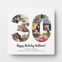 Elegant 30 Number Photo Collage Custom Greeting