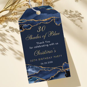 Elegant 30 Shades of Blue Birthday Party  Gift Tags