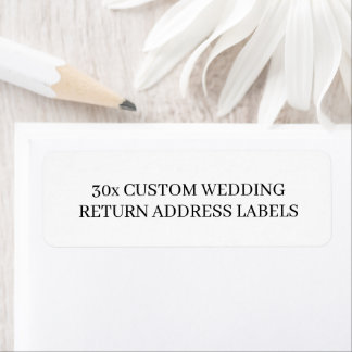 Elegant 30 x Regular Custom Wedding Return Address Label