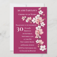 Elegant 30th Birthday Invitation