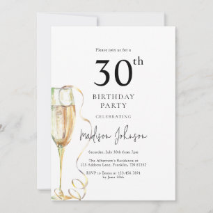 Elegant 30th Birthday Party Invitation
