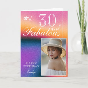 Elegant 30th Birthday Photo Template Customizabl