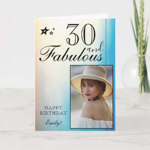 Elegant 30th Birthday Photo Template Customizabl