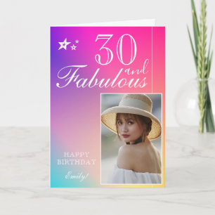 Elegant 30th Birthday Photo Template Customizabl