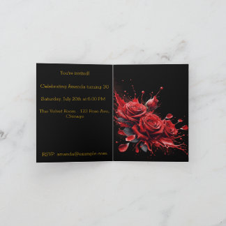 Elegant 30th Birthday - Roses in Bloom Invitation