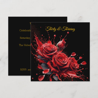 Elegant 30th Birthday - Roses in Bloom Invitation