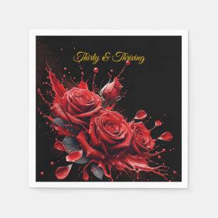 Elegant 30th Birthday - Roses in Bloom Napkin