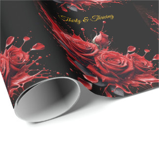 Elegant 30th Birthday - Roses in Bloom Wrapping Paper