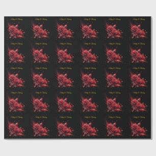 Elegant 30th Birthday - Roses in Bloom Wrapping Paper