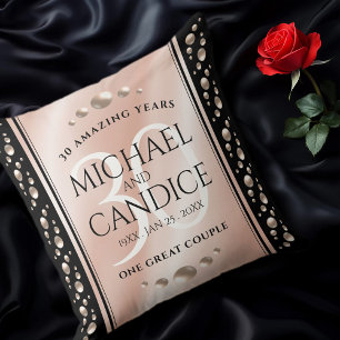 Elegant 30th Pearl Wedding Anniversary Celebration Cushion