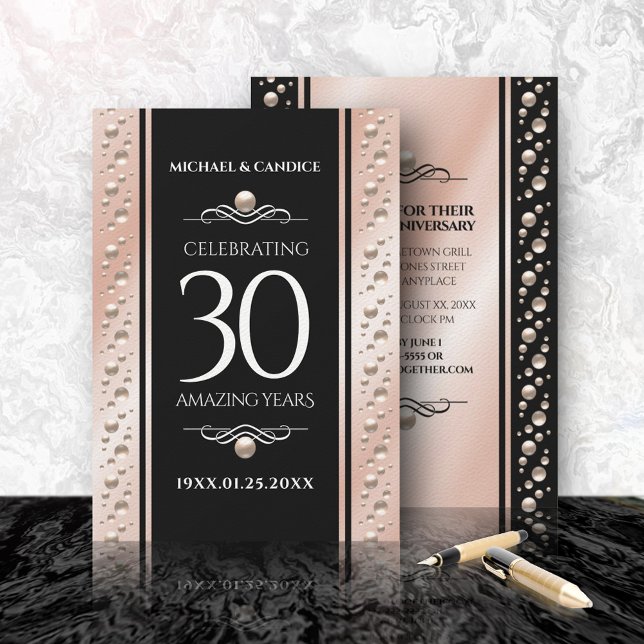 Elegant 30th Pearl Wedding Anniversary Celebration Invitation (Creator Uploaded)