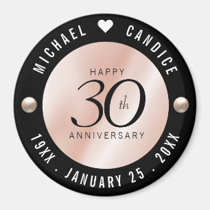 Elegant 30th Pearl Wedding Anniversary Celebration Magnet