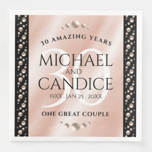 Elegant 30th Pearl Wedding Anniversary Celebration Napkin