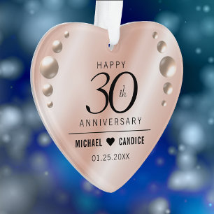 Elegant 30th Pearl Wedding Anniversary Ornament