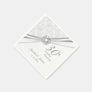 Elegant 30th Wedding Anniversary Design Napkin