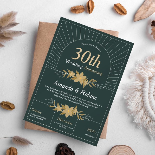 Elegant 30th Wedding Anniversary Invitation (Creator Uploaded)