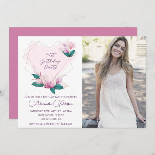 Elegant 31st birthday invitations Floral Photo