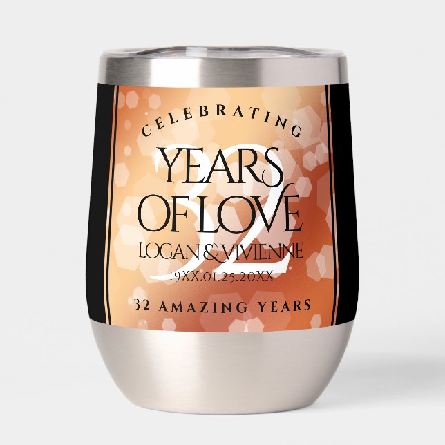 Elegant 32nd Bronze Wedding Anniversary (Back)