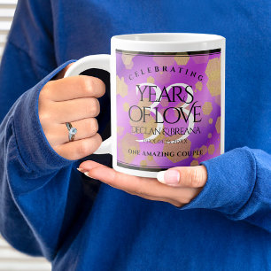 Elegant 33rd Amethyst Wedding Anniversary Large Coffee Mug