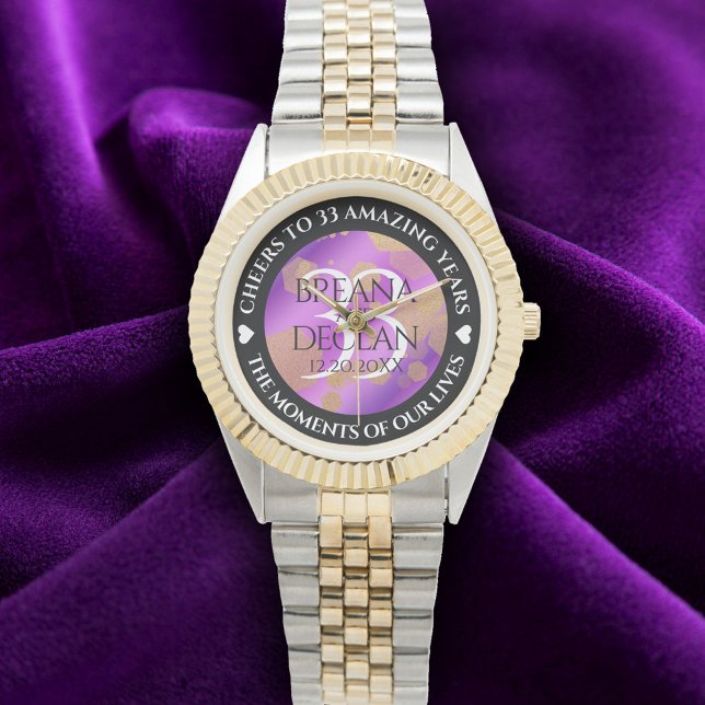 Elegant 33rd Amethyst Wedding Anniversary Watch (Elegant 33rd Amethyst Wedding Anniversary Wristwatch Cover Photo)